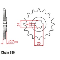 Supersprox 15 Tooth Steel Front Sprocket for Honda CB750F 1978