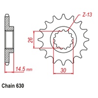 Supersprox 14 Tooth Steel Front Sprocket for Honda CBX1000 1979