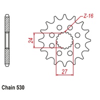 Supersprox 16 Tooth Steel Front Sprocket for Suzuki GSX1300BK B-KING 2007-2014