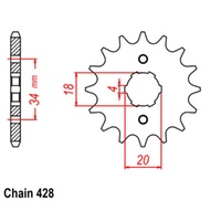 Supersprox 13 Tooth Steel Front Sprocket for Honda CB100N 1978-1980