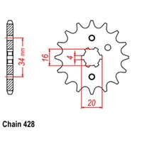 Supersprox 11 Tooth Steel Front Sprocket for Honda CT110 1980-1982