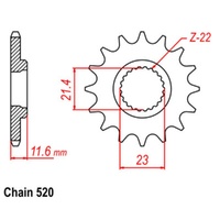 Supersprox 15 Tooth Steel Front Sprocket for Yamaha TTR250 1998-2016