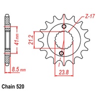 Supersprox 15 Tooth Steel Front Sprocket for Honda TRX400EX 2WD SPORTRAX 99-04