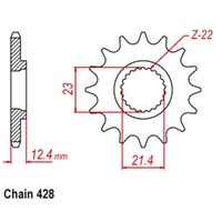 Supersprox 15 Tooth Steel Front Sprocket for Yamaha XT250 2005-2023