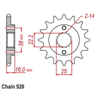 Supersprox 14 Tooth Steel Front Sprocket for Ducati Scrambler Full Throttle 2015-2021