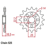 Supersprox 15 Tooth Steel Front Sprocket for Ducati Hypermotard 1100 EVO 2010-2013