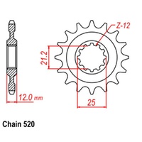 Supersprox 12 Tooth Steel Front Sprocket for Husaberg 650FS C 2005-2006