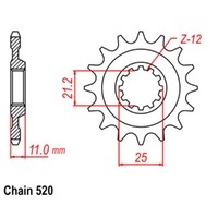 Supersprox 15 Tooth Steel Front Sprocket for Husqvarna SM450R Motard 2007-2009