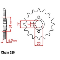 Supersprox 12 Tooth Steel Front Sprocket for Honda XR200R 1988-2003