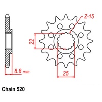 Supersprox 12 Tooth Steel Front Sprocket for Husqvarna FC450 2014-2023