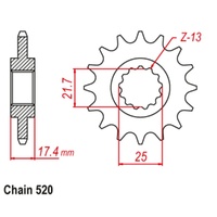 Supersprox 14 Tooth Steel Front Sprocket for Honda CB250 HORNET 1996-1999