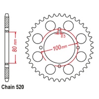 Supersprox 46 Tooth Steel Rear Sprocket for Suzuki TU250X 2005-2007