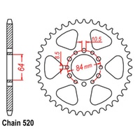 Supersprox 45 Tooth Steel Rear Sprocket for Suzuki DR200SE Trojan 2008-2023