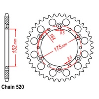 Supersprox  48 Tooth  Steel Rear sprocket for Yamaha TT350 1986-1998