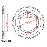 Supersprox 45 Tooth Steel Rear Sprocket for Husqvarna TC610 1997-2001