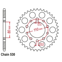 Supersprox 42 Tooth Steel Rear Sprocket for Honda VFR750F RC36 1988-1989