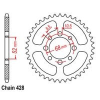 Supersprox 32 Tooth Steel Rear Sprocket for Suzuki RV90 1972