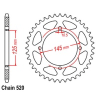 Supersprox 43 Tooth Steel Rear Sprocket for Yamaha XT600Z TENERE 1985-1987