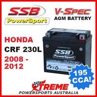 SSB 12V V-SPEC DRY CELL AGM 195 CCA BATTERY HONDA CRF230L CRF 230L 2008-2012 MX