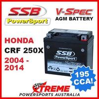 SSB 12V V-SPEC DRY CELL AGM 195 CCA BATTERY HONDA CRF250X CRF 250X 2004-2014 MX