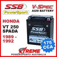 SSB 12V V-SPEC DRY CELL AGM 175 CCA BATTERY HONDA VT250 VT 250 SPADA 1989-1992