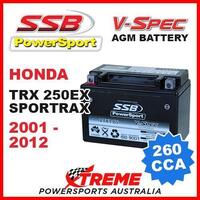 SSB 12V V-SPEC DRY CELL AGM 260 CCA BATTERY HONDA TRX250EX TRX 250EX 2001-2012