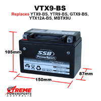 SSB 12V 260CCA 10AH VTX9-BS Triumph 750 Trident 1991-1997 AGM Battery YTX9-BS