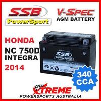 SSB 12V V-SPEC DRY CELL AGM 340 CCA BATTERY HONDA NC750D NC 750D INTEGRA 2014