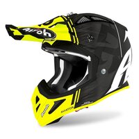 AIROH AVIATOR ACE 'KYBON' YELLOW MATT (BLK VENT) Helmet Sizes S-XL