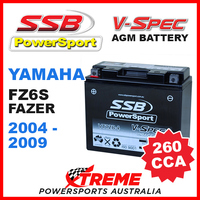 SSB 12V V-SPEC DRY CELL 260 CCA AGM BATTERY YAMAHA FZ6S FAZER 600cc 2004-2009