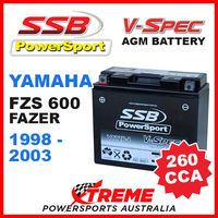 SSB 12V V-SPEC DRY CELL 260 CCA AGM BATTERY YAMAHA FZS 600 FAZER 1998-2003