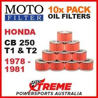 10 PACK MX MOTO FILTER OIL FILTERS HONDA CB250T1 CB250T2 1978-1981 MOTORCYCLE