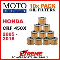 10 PACK MOTO MX DIRT BIKE OIL FILTERS HONDA CRF450X CRF 450X 2005-2016 MOTOCROSS