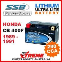 SSB 12V LITHIUM ULTRALITE 290 CCA BATTERY HONDA CB400F CB 400F 1989-1991 MOTO