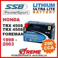 SSB 12V LITHIUM ULTRALITE 290 CCA BATTERY HONDA TRX450S TRX450SE FOREMAN 98-2003