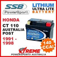 SSB 12V LITHIUM ULTRALITE 140 CCA BATTERY HONDA CT110 CT 110 POSTIE 1991-1998