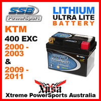 SSB LITHIUM ULTRALITE BATTERY KTM 400 EXC 400EXC 4 STROKE 00-2003 & 09-2011 MX