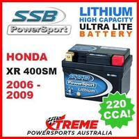 SSB 12V LITHIUM ULTRALITE 220 CCA BATTERY HONDA XR400SM XR 400SM 2006-2009 MOTO