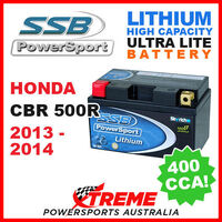 SSB 12V LITHIUM ULTRALITE 400 CCA BATTERY HONDA CBR500R CBR 500R 2013-2014 MOTO