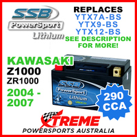 SSB 12V 290 CCA Kawasaki Z1000 ZR1000 2004-2007 LFP14H-BS Lithium Battery