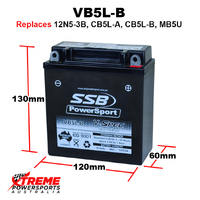 SSB 12V 125CCA 5AH VB5L-B Honda MH80 Lead 1986-1989 AGM Battery VB5L-B