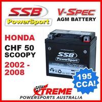 SSB 12V V-SPEC DRY CELL AGM 195 CCA BATTERY HONDA CHF50 CHF 50 SCOOPY 2002-2008