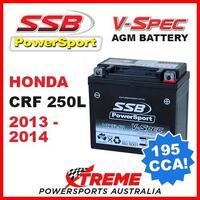 SSB 12V V-SPEC DRY CELL AGM 195 CCA BATTERY HONDA CRF250L CRF 250L 2013-2014 MX