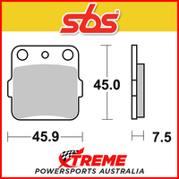 SBS Sintered Rear Brake Pads for Honda TRX 300 EX P/R/S/T/V/W/X/Y 93-08