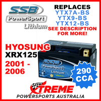 SSB 12V 290 CCA Hyosung XRX125 XRX 125 2001-2006 LFP14H-BS Lithium Battery