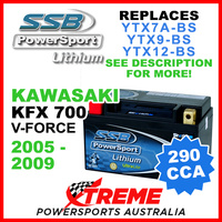 SSB 12V 290 CCA Kawasaki KFX700 V-Force 2005-2009 LFP14H-BS Lithium Battery