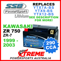 SSB 12V 290 CCA Kawasaki ZR750 ZR-7 1999-2003 LFP14H-BS Lithium Battery