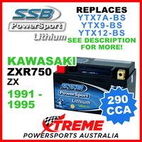 SSB 12V 290 CCA Kawasaki ZXR750 ZX 1991-1995 LFP14H-BS Lithium Battery