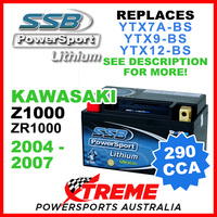SSB 12V 290 CCA Kawasaki Z1000 ZR1000 2004-2007 LFP14H-BS Lithium Battery
