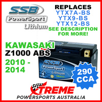 SSB 12V 290 CCA Kawasaki Z1000 ABS 2010-2014 LFP14H-BS Lithium Battery